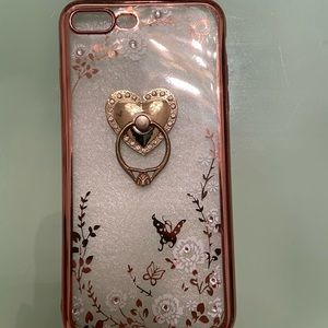 iPhone 8+ case 2x one with white and pink flowers